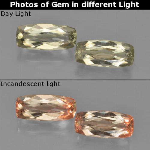 2 pezzi Diaspro cangiante giallo Cuscino abbinato di dimensioni 10 x 4,5mm, peso 2,37 ct totali / media. 1,19 ct ciascuno, giallo in purezza VS, gemma naturale non trattati, durezza Mohs 6,5 - 7 adatto per gioielli da indossare ogni giorno , Photo A