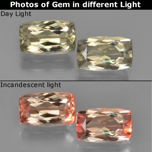 Warm Yellow Color-Change Diaspore Gem - 1.2ct Cushion-Cut (ID: 451649)