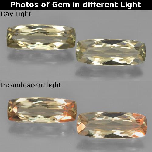 Very Light Yellow Color-Change Diaspore Gem - 1.4ct Cushion-Cut (ID: 451654)