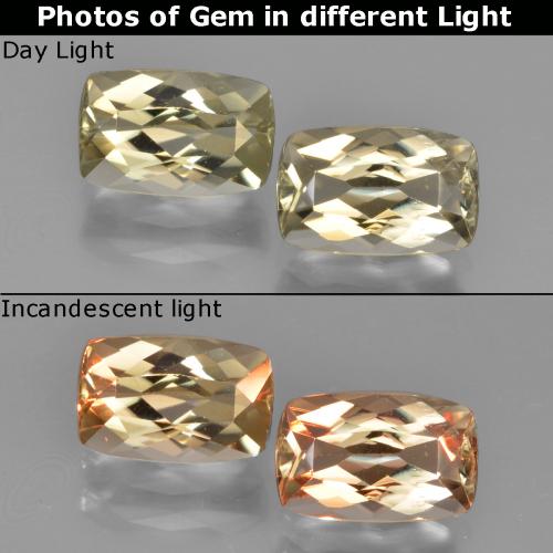 Warm Yellow Color-Change Diaspore Gem - 1.3ct Cushion-Cut (ID: 451657)