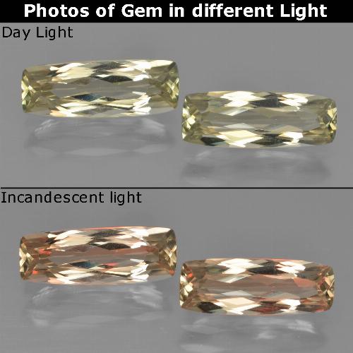 Very Light Golden-Yellow Color-Change Diaspore Gem - 1.4ct Cushion-Cut (ID: 451660)