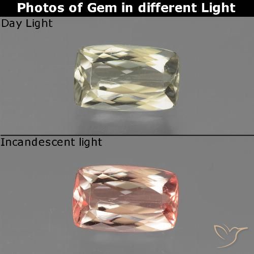 1.24ct Natural Brownish Yellow Color-Change Diaspore, Cushion, VVS-VS