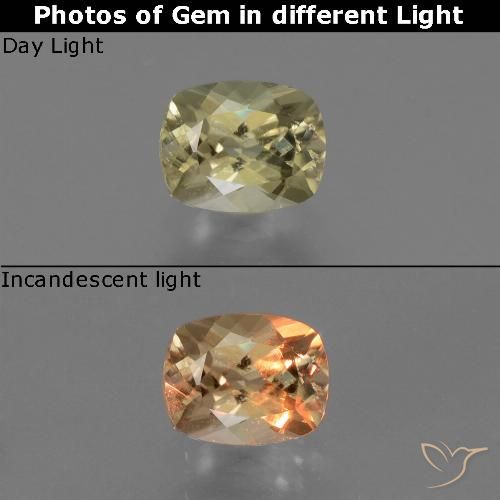 0.76 ct Cushion Cut Color-Change Diaspore, 6 x 4.9 mm From Turkey, Photo A