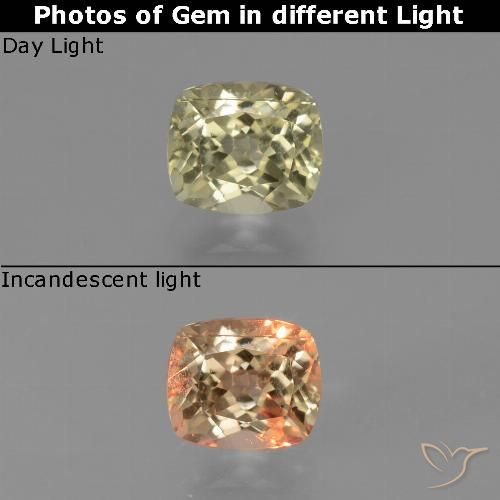 0.85 ct Cushion Cut Color-Change Diaspore, 5.7 x 4.8 mm From Turkey, Photo A