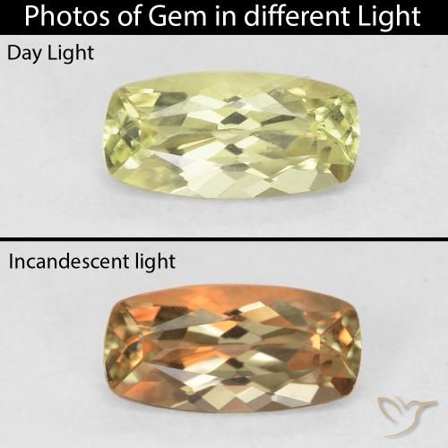 Warm Yellow Color-Change Diaspore Gem - 0.7ct Cushion-Cut (ID: 452449)