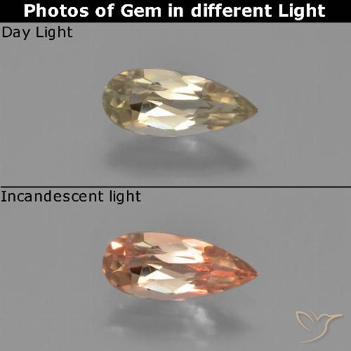 0.70ct Natural Earthy Yellow Color-Change Diaspore, Pear Shape, VVS-VS