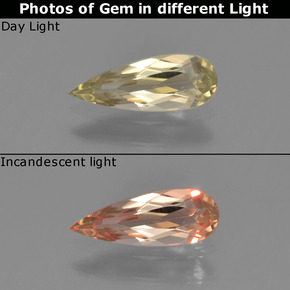 Warm Yellow Color-Change Diaspore Gem - 0.6ct Pear Facet (ID: 453897)