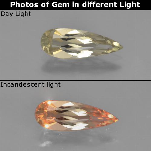 Earthy Yellow Color-Change Diaspore Gem - 1.1ct Pear Facet (ID: 453929)