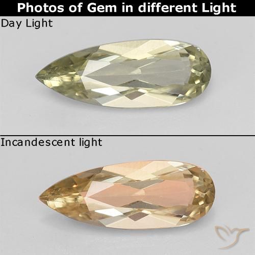 Diaspro cangiante Sfaccettatura a pera da 1,21 ct dalla Turchia, dimensione 11,4 x 4,4mm, purezza VVS-VS, pietra preziosa naturale non trattati, Diaspro cangiante 1pc in colore Giallo molto chiaro, durezza Mohs di 6,5 - 7 adatto per gioielli da indossare ogni giorno, Photo A