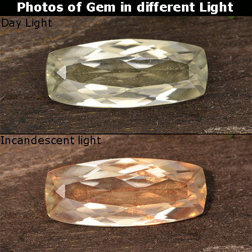 Amarillo claro Diásporo con Cambio de Color Gema - 1.2ct Corte en Forma Cojín (ID: 454000)