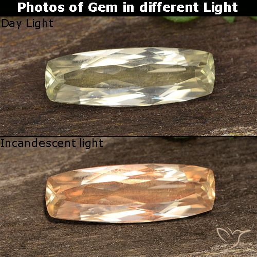 1.01ct Natural Light Yellow Color-Change Diaspore, Cushion, VVS