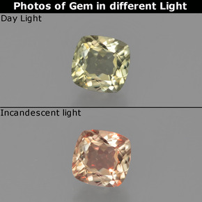 0.59 ct Color-Change Color-Change Diaspore Gemstone, Color-Change Diaspore Gem in Cushion-Cut Shape for Sale.