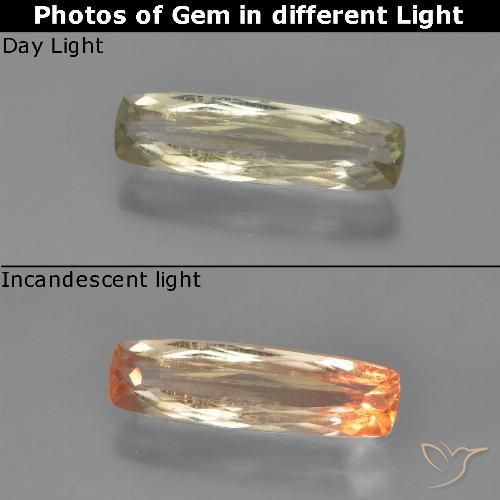 1.24ct Natural Pale Yellow Color-Change Diaspore, Cushion, VS-SI