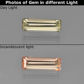 Amarillo dorado muy claro Diásporo con Cambio de Color Gema - 1ct Faceta en Estilo Baguette (ID: 454132)