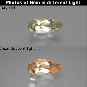 Amarillo pálido Diásporo con Cambio de Color Gema - 1.2ct Corte en forma de pera (ID: 454211)