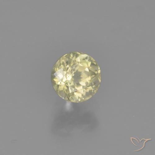 0.58 ct Yellow Color-Change Diaspore Stone, Natural Color-Change Diaspore in Round Facet Shape for Sale