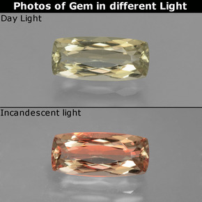 1.90 ct Color-Change Color-Change Diaspore Gemstone, Color-Change Diaspore Gem in Cushion-Cut Shape for Sale.