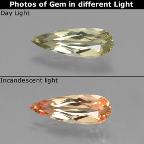 1.37 ct Multicolor Color-Change Diaspore Gemstone, Color-Change Diaspore Gem in Pear Facet Shape for Sale.