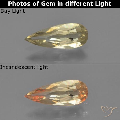 0.66 ct Pear Cut Color-Change Diaspore, 9.7 x 3.9 mm From Turkey, Photo A