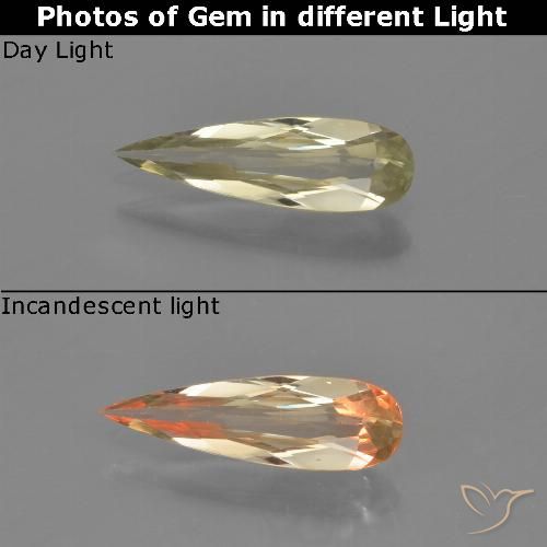 0.75 ct Pear Cut Color-Change Diaspore, 12.2 x 3.8 mm From Turkey, Photo A