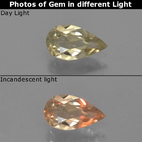 Diaspore Couleur Changeant Jaune moelleux Poire 0,63 ct de la Turquie, Dimension 8 x 4,6mm, Pierre gemme naturelle Non traité, pureté vvs-vs, 1 pièce Diaspore Couleur Changeant pear facet, dureté de Mohs de 6.5 à 7 convient aux bijoux de tous les jours, pierre de sagesse, Photo A