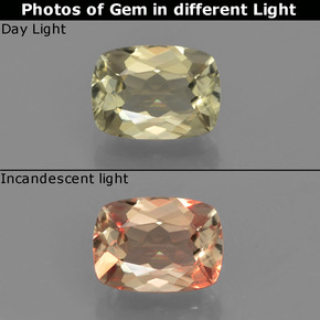 Very Light Yellow Farbwechselnder Diaspor Edelstein - 1.1ct Kissenschliff (ID: 454337)