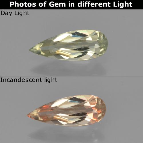 Very Light Yellow Farbwechselnder Diaspor Edelstein - 0.5ct Birnen Schliff (ID: 454388)