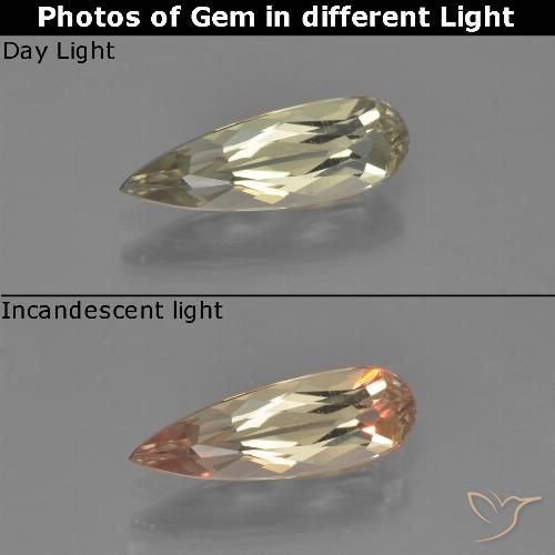 0.94 ct Pear Cut Color-Change Diaspore, 11.5 x 3.9 mm From Turkey, Photo A
