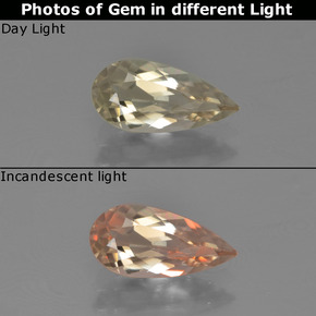 Warmes Gelb Farbwechselnder Diaspor Edelstein - 1.2ct Birnen Schliff (ID: 454417)