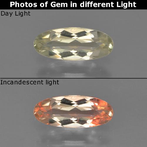 hellgelb Farbwechselnder Diaspor Edelstein - 0.6ct Oval facettiert (ID: 454431)
