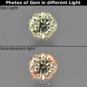 0.83 ct Multicolor Color-Change Diaspore Gemstone, Color-Change Diaspore Gem in Round Facet Shape for Sale.