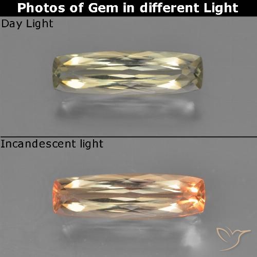 1.30ct Natural Light Yellow Color-Change Diaspore, Cushion, VS