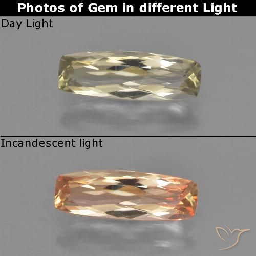 1.36ct Natural Light Yellow Color-Change Diaspore, Cushion, VVS-VS