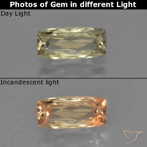 1.30ct Natural Mellow Yellow Color-Change Diaspore, Cushion, VVS