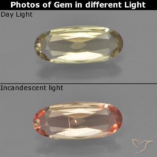 0.87ct Natural Warm Yellow Color-Change Diaspore, Oval, VS