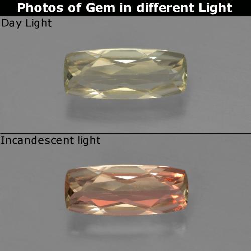Very Light Golden-Yellow Farbwechselnder Diaspor Edelstein - 0.6ct Kissenschliff (ID: 454487)