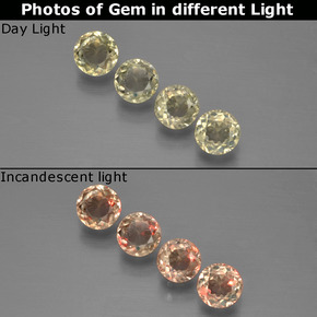 1.21 ct Multicolor Color-Change Diaspore Gemstone, Color-Change Diaspore Gem in Round Facet Shape for Sale.