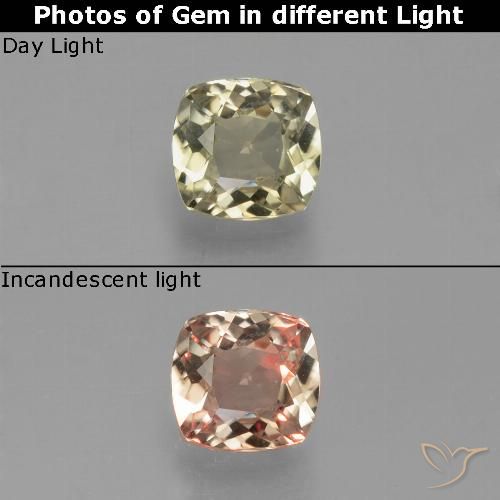0.66 ct Cushion Cut Color-Change Diaspore, 5.4 x 5.2 mm From Turkey, Photo A