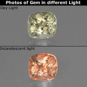 0.71 ct Multicolor Color-Change Diaspore Gemstone, Color-Change Diaspore Gem in Cushion-Cut Shape for Sale.
