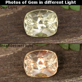 Светло-желтый Диаспор, Меняющий Цвет Камень - 0.5ct Огранка Подушечка (ID: 454562)