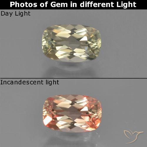 0.91 ct Cushion Cut Color-Change Diaspore, 7.4 x 4.7 mm From Turkey, Photo A