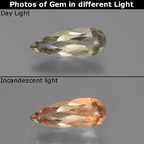 Amarillo medio Diásporo con Cambio de Color Gema - 1.4ct Corte en forma de pera (ID: 454589)