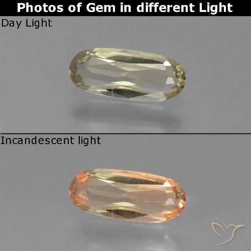0.71ct Natural Light Yellow Color-Change Diaspore, Oval, VVS
