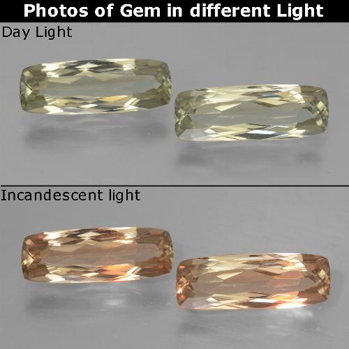 Light Yellow Color-Change Diaspore Gem - 2.1ct Cushion-Cut (ID: 454598)
