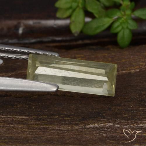 Color-Change Diaspore Gemstone in 10.1 x 4.2 mm Size for Sale, Color-Change Diaspore Stone in Very Light Yellow Color