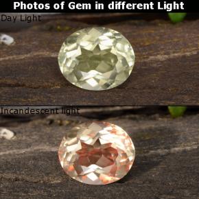 0.81 ct Multicolor Color-Change Diaspore Gemstone, Color-Change Diaspore Gem in Oval Facet Shape for Sale.