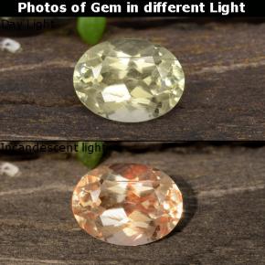 0.95 ct Yellow Color-Change Diaspore Gemstone, Color-Change Diaspore Gem in Oval Facet Shape for Sale.