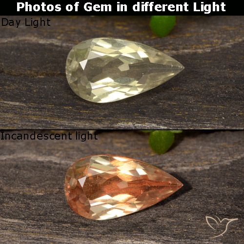 0.82 ct Pear Cut Color-Change Diaspore, 8.4 x 4.6 mm From Turkey, Photo A
