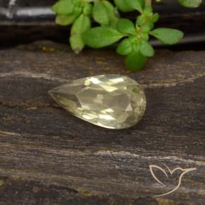 0.82 ct Yellow Color-Change Diaspore Stone, Natural Color-Change Diaspore in Pear Facet Shape for Sale