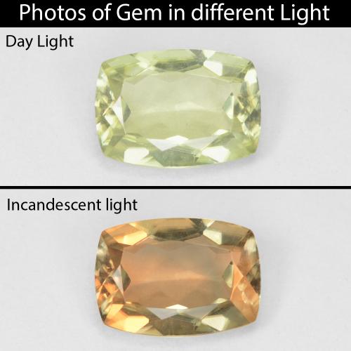 Very Light Yellow Farbwechselnder Diaspor Edelstein - 1ct Kissenschliff (ID: 478379)